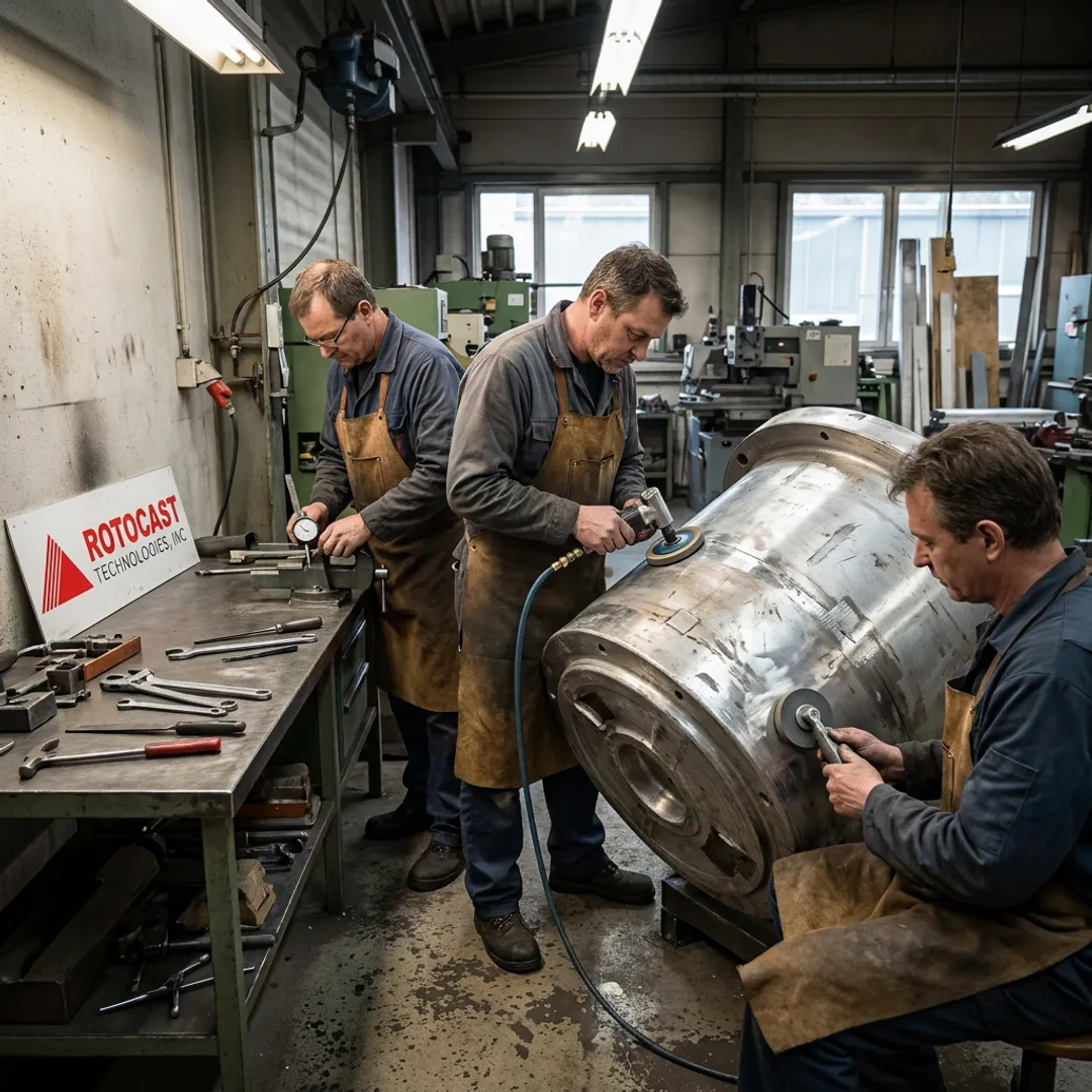 Industrial mold restoration process in a machine shop