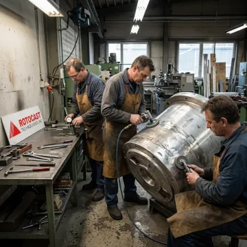 Industrial mold restoration process in a machine shop