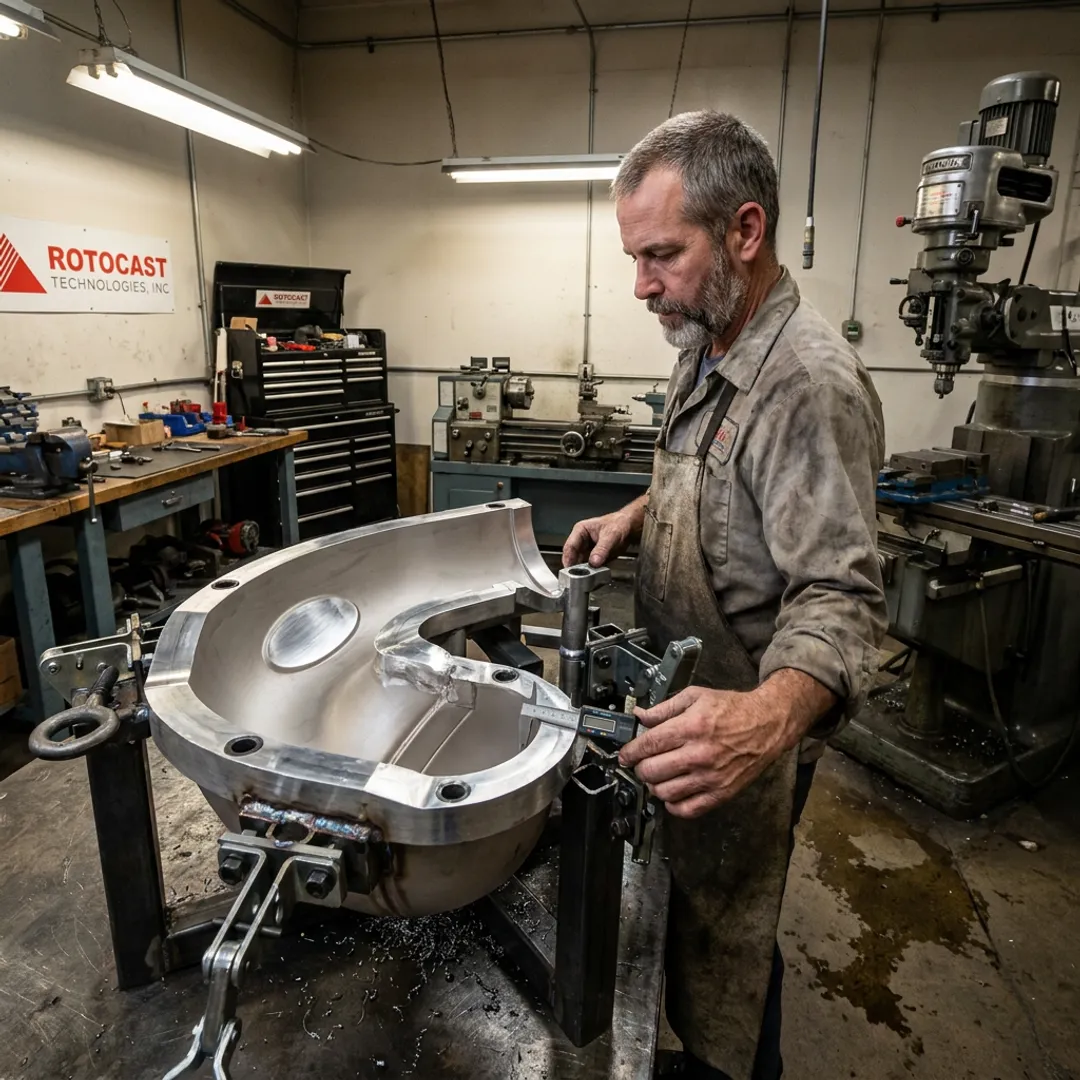 Industrial mold repair process in machine shop