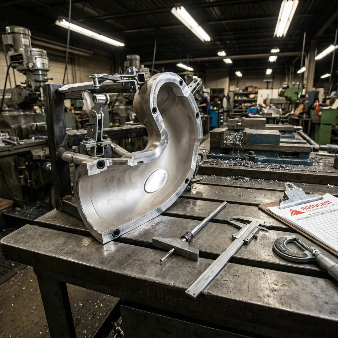 Machined mold tooling in production shop