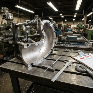 Machined mold tooling in production shop