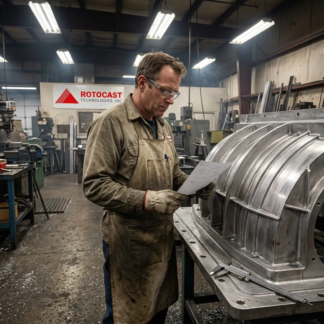 Foundry tooling and aluminum casting mold in production shop