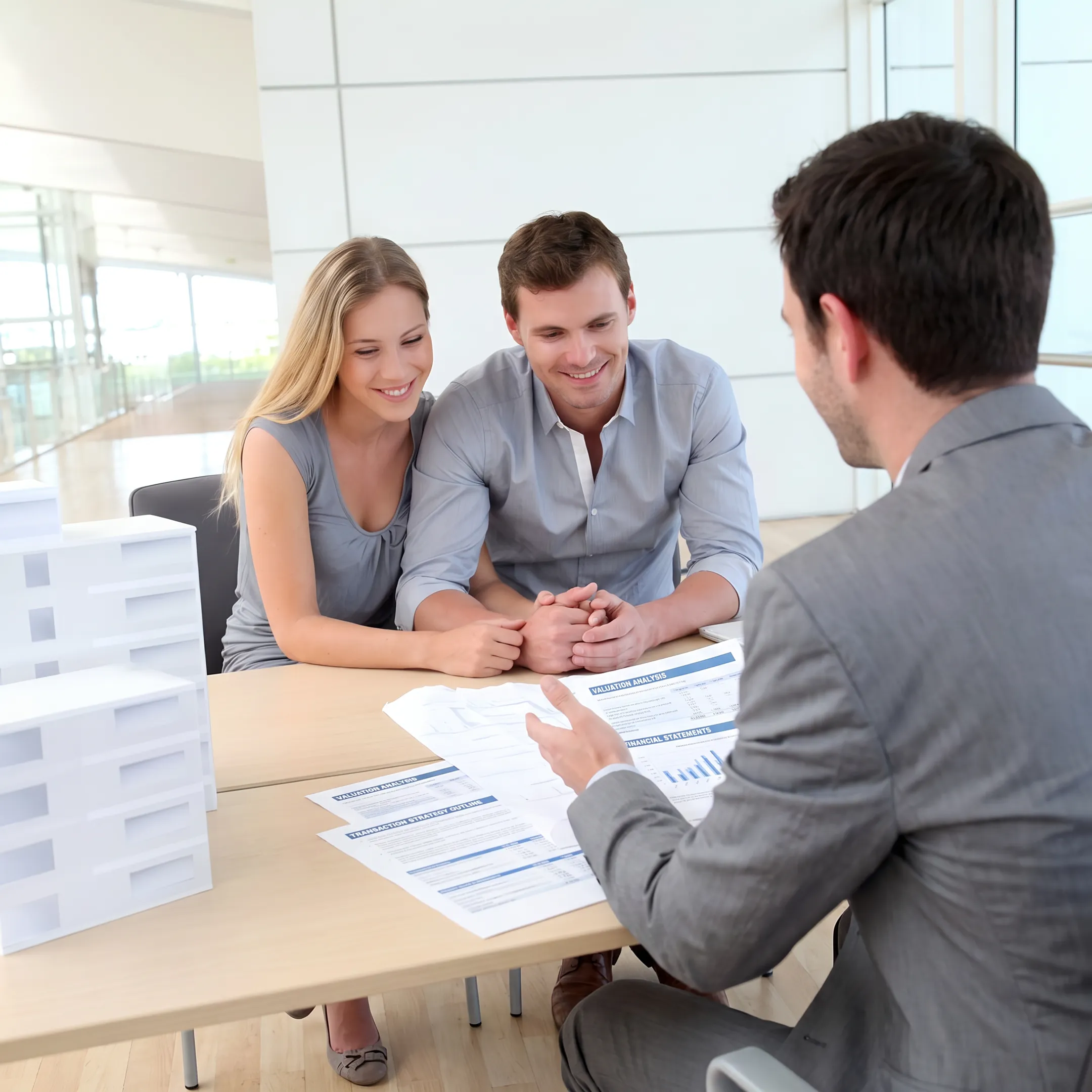 Advisor presenting a business valuation and transaction strategy