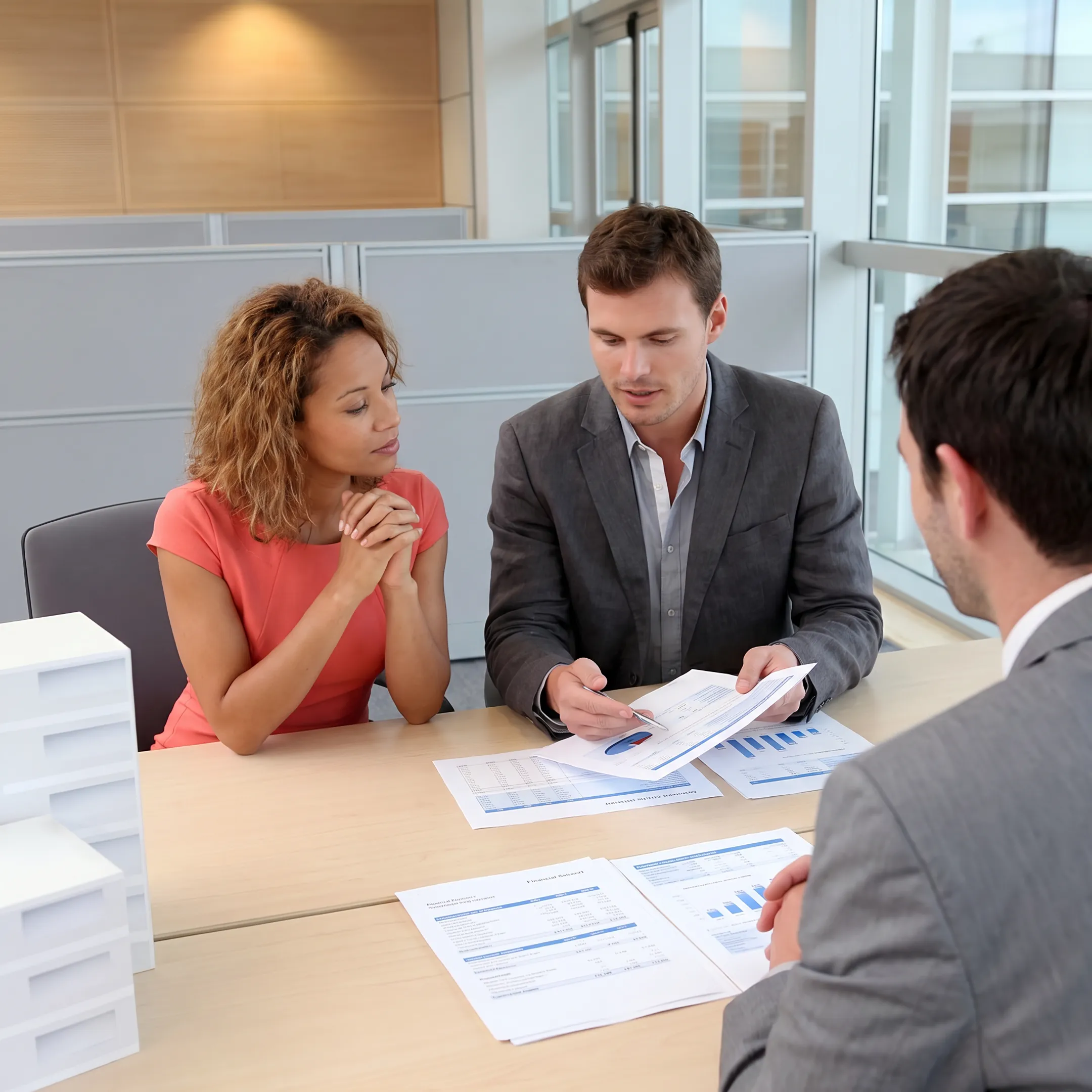 Business broker reviewing acquisition documents with a business owner