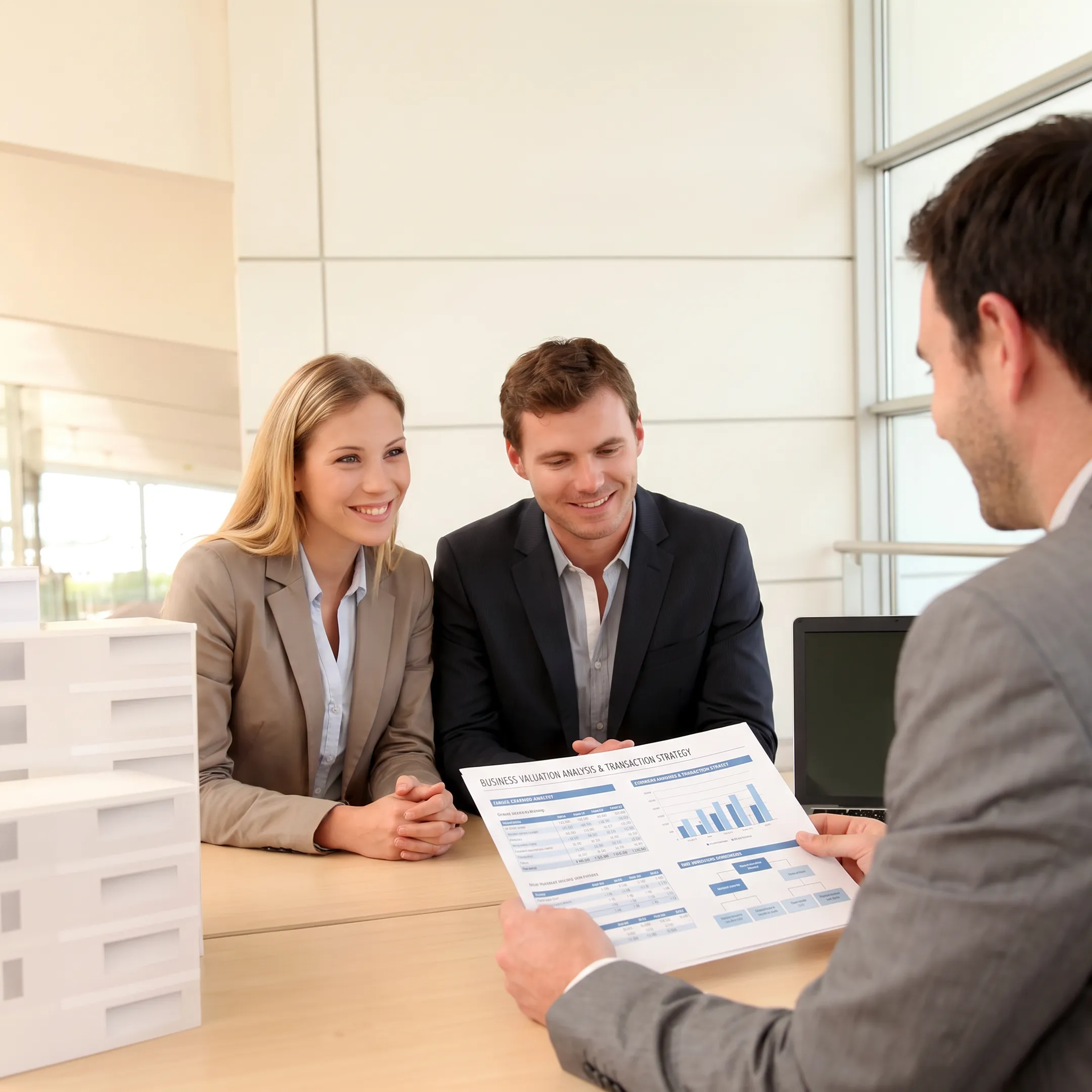 Advisor discussing business valuation and transaction strategy with an owner