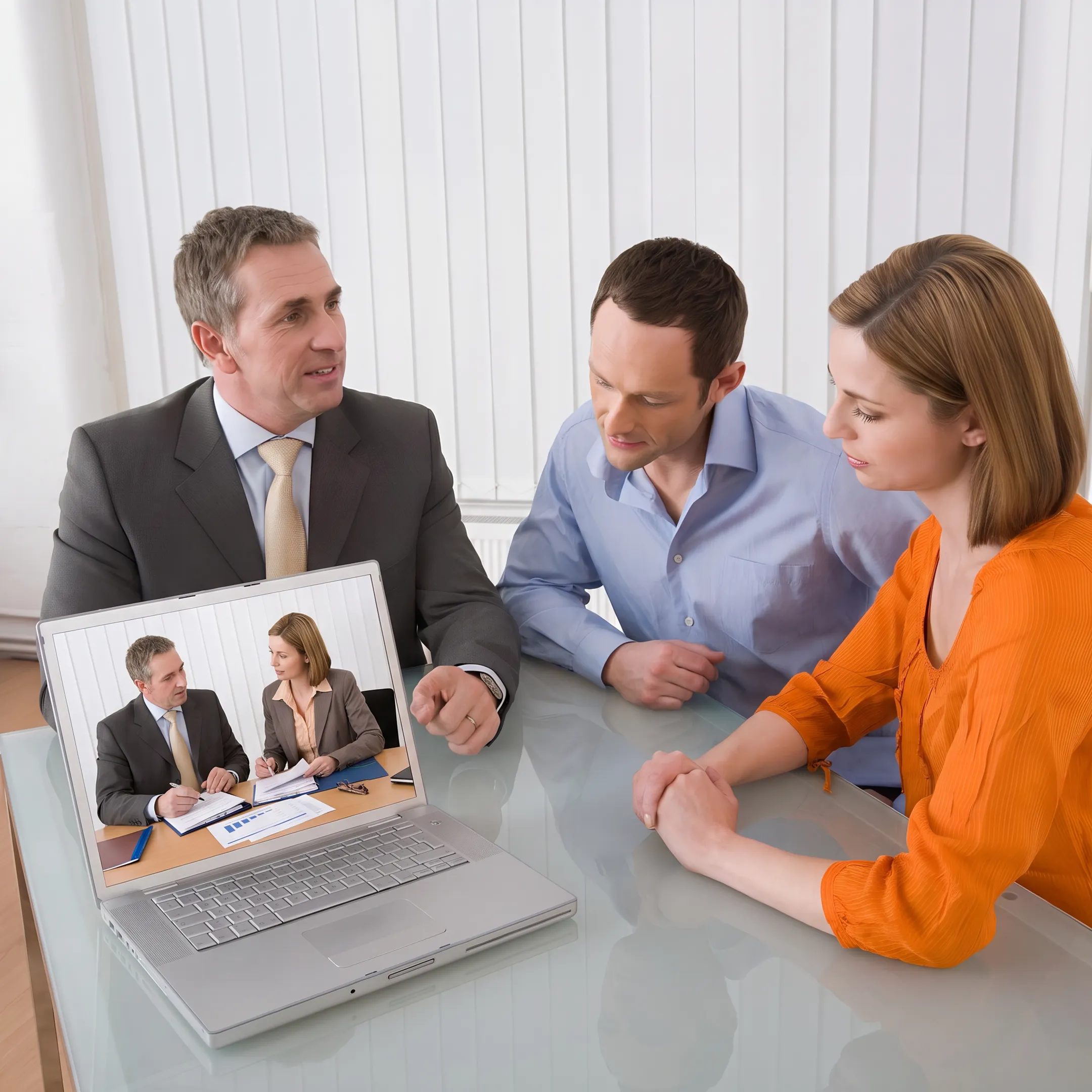 Business broker reviewing financial documents with a business owner