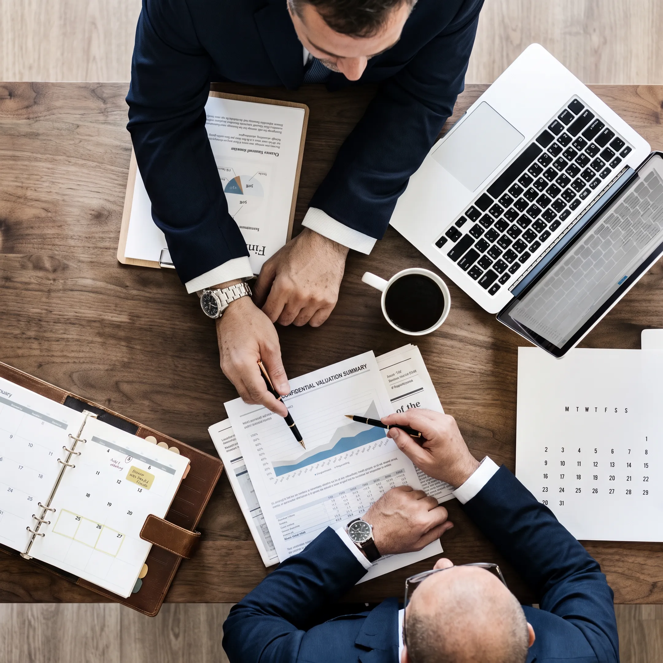 Advisor discussing business valuation and exit options with an owner