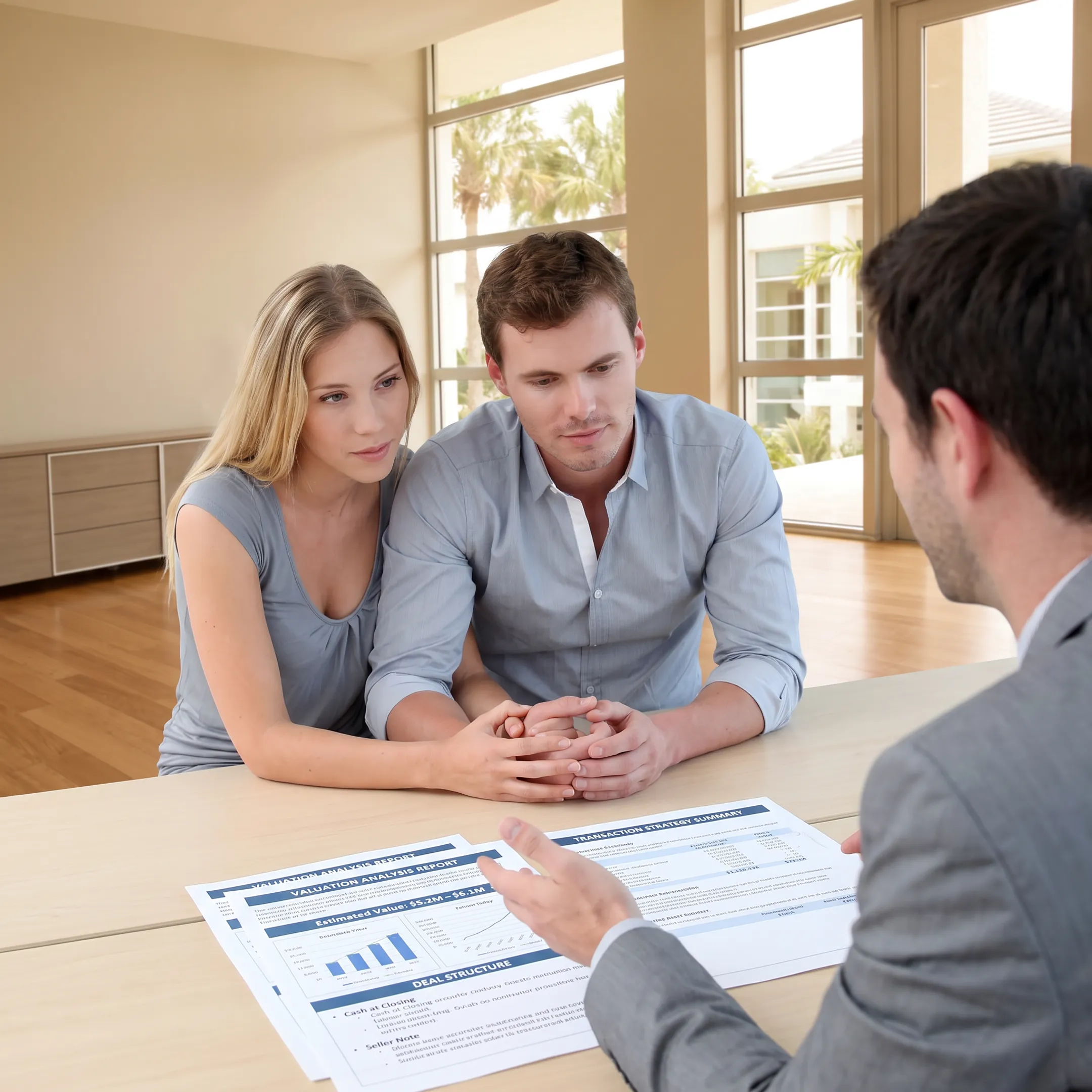 Business advisor explaining valuation findings to a business owner