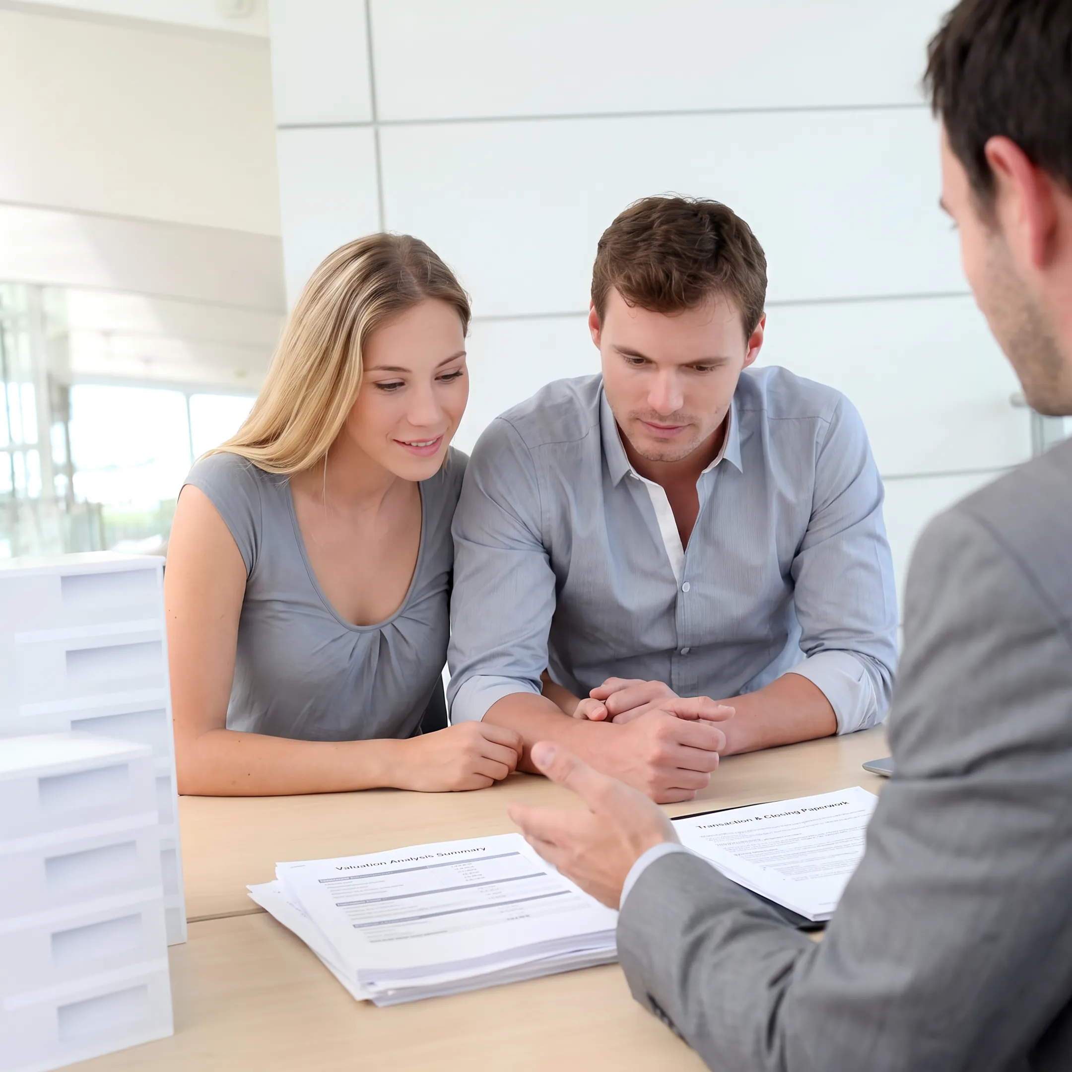 Advisor reviewing business valuation documents with a business owner