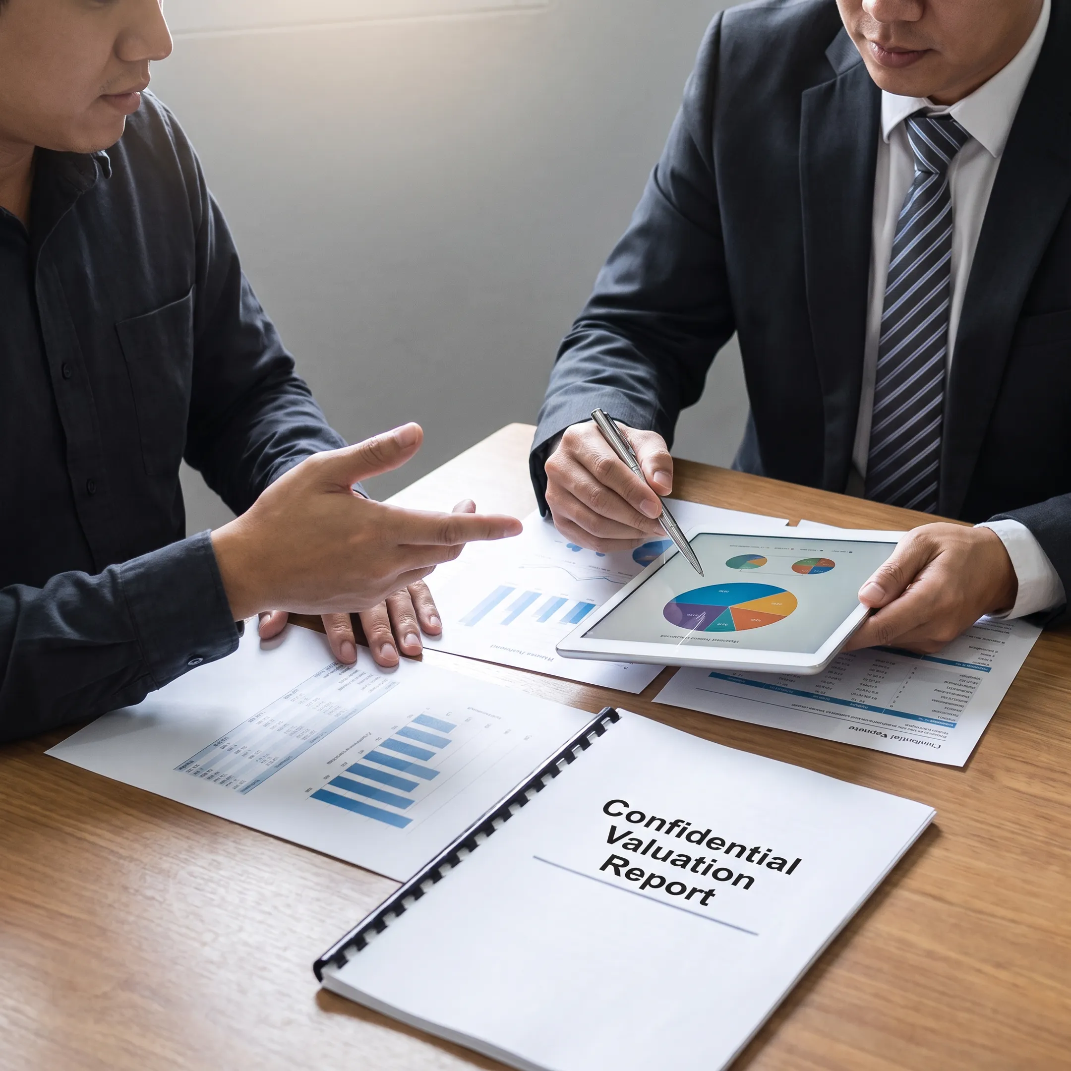 Restaurant owner discussing business valuation with an advisor