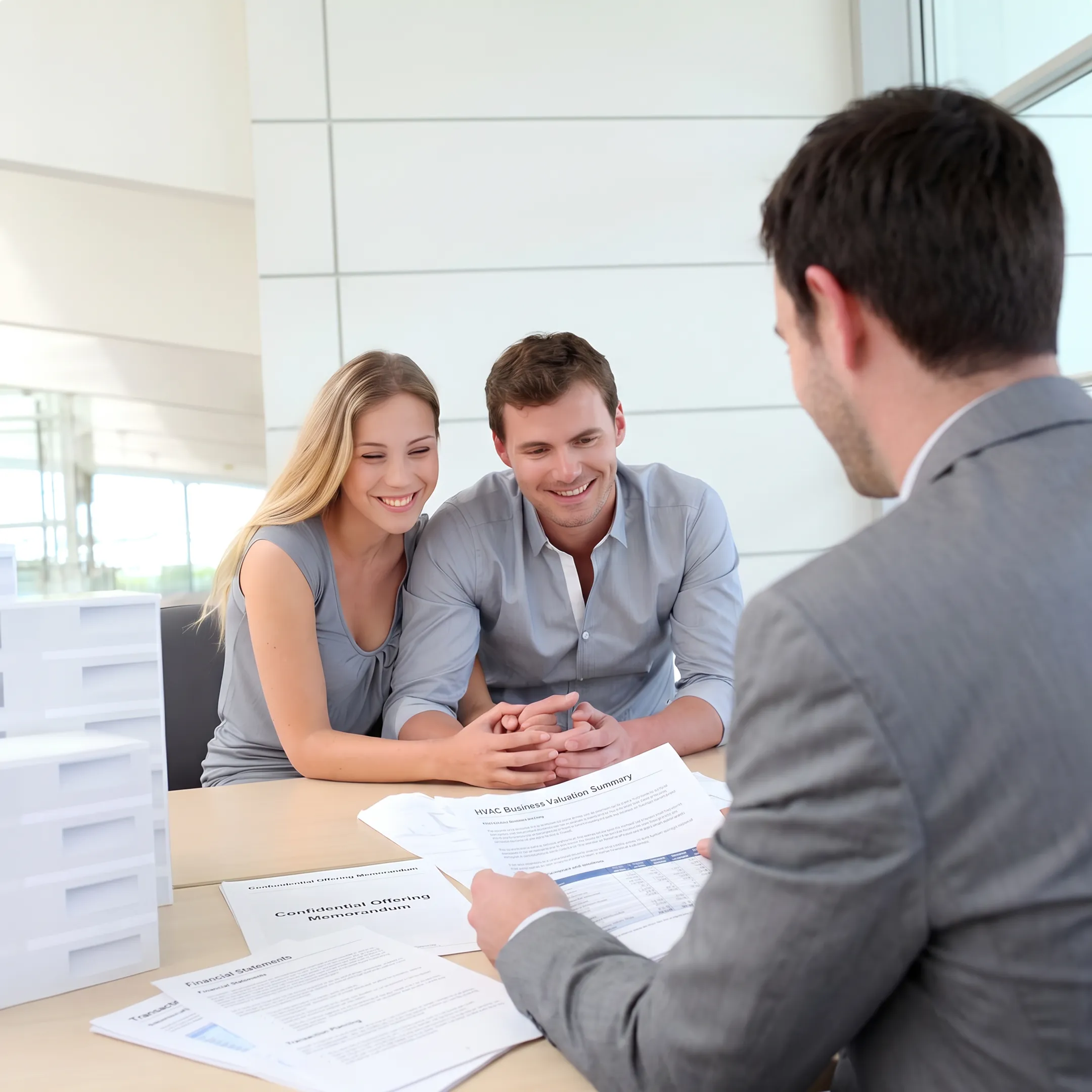 Advisor discussing HVAC business sale strategy with company owner