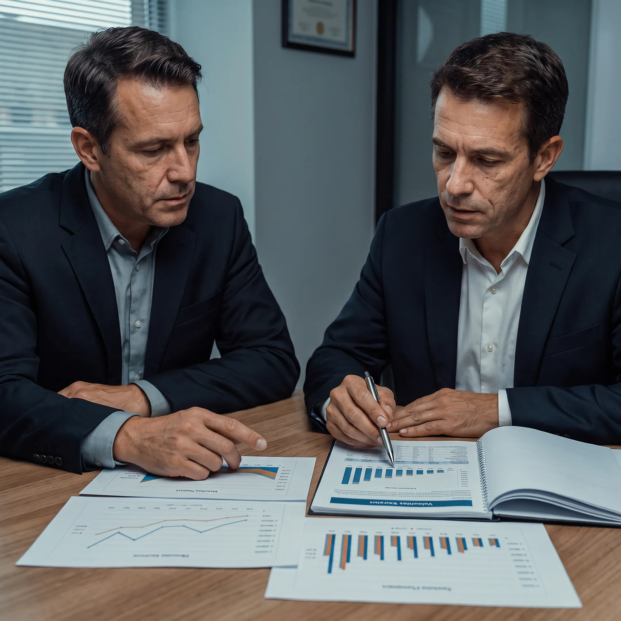 Advisor presenting a business valuation report to a company owner