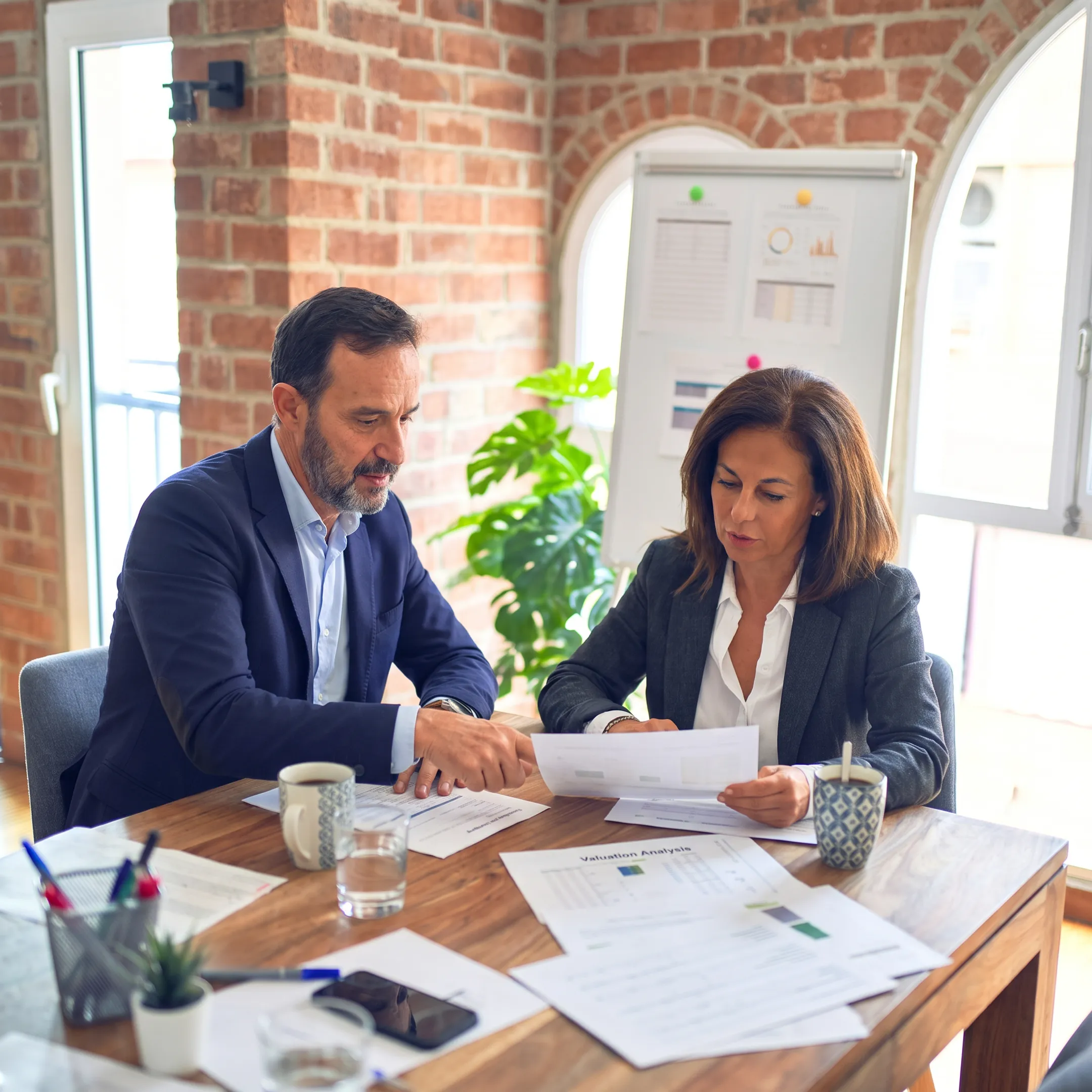 Advisor discussing business valuation with an owner