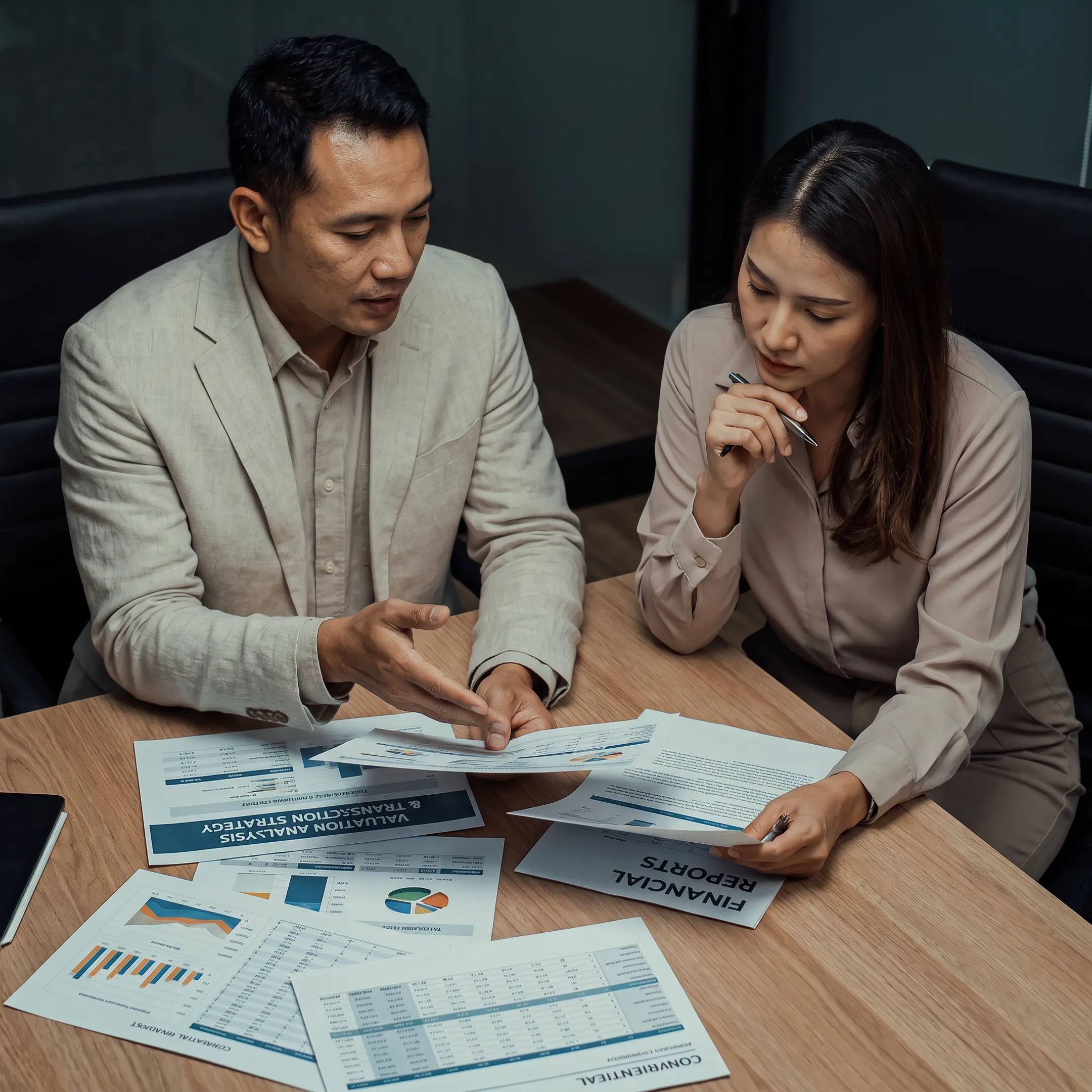 Advisor discussing business valuation with an owner