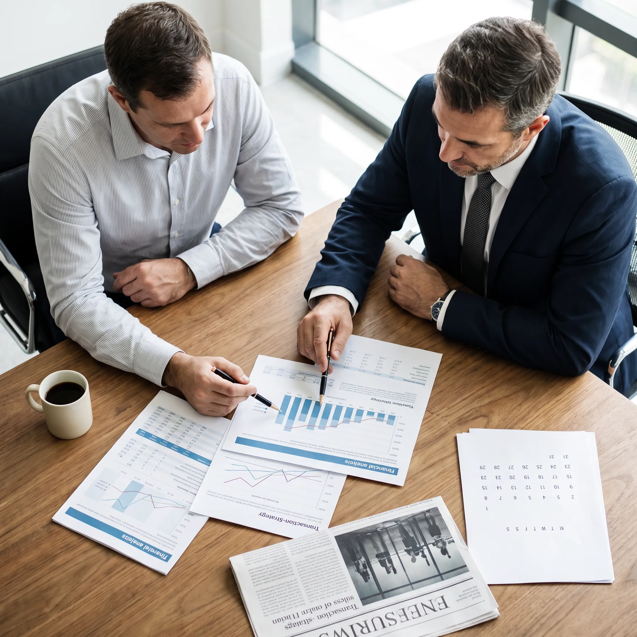 Business broker presenting valuation analysis to a business owner