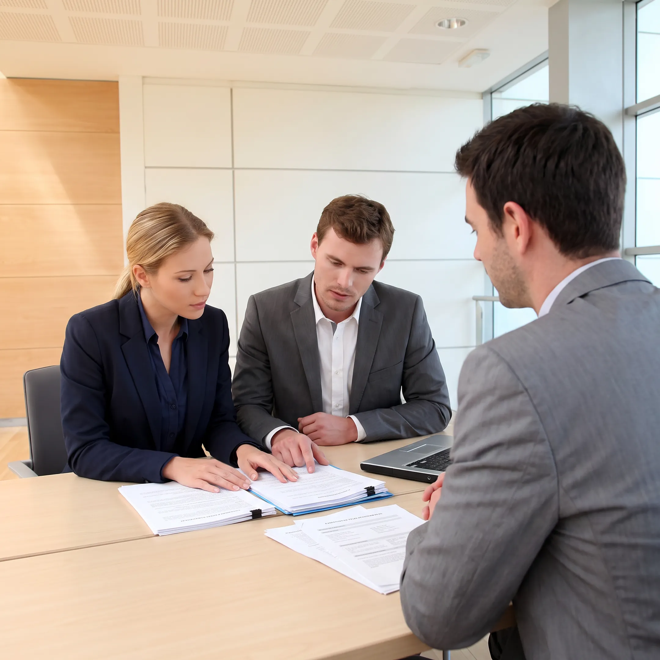 Business broker reviewing dental practice transition documents with a client