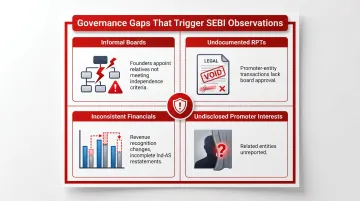 Four most common SME IPO governance failures infographic with descriptions and warning indicators