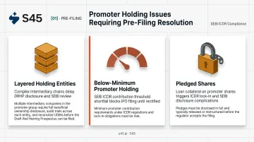 Three promoter shareholding structuring problems requiring pre-IPO remediation infographic