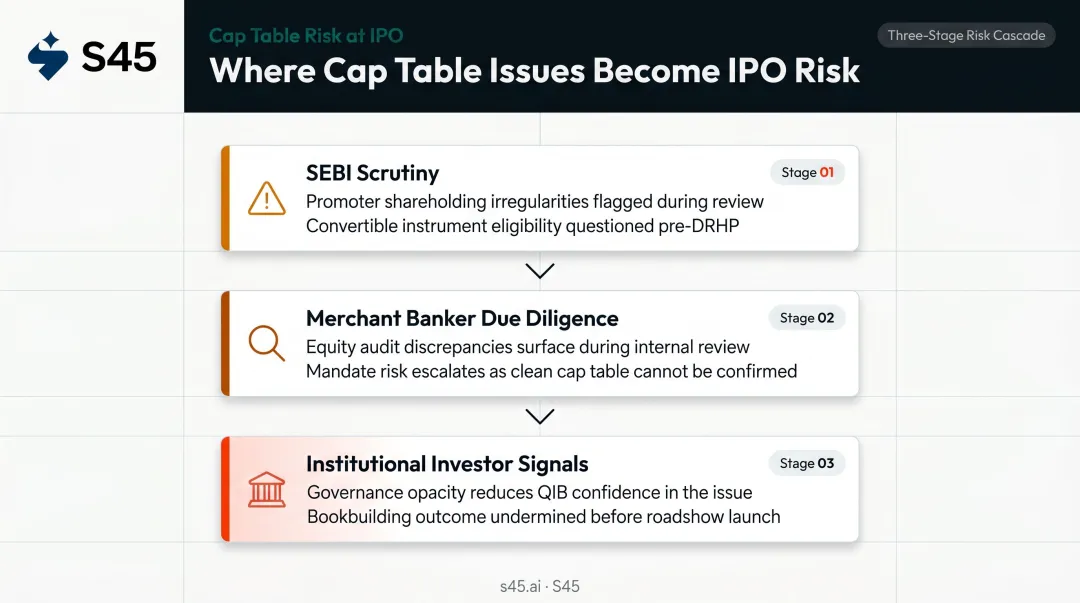 Three IPO stages where cap table problems cause delays and deal risk