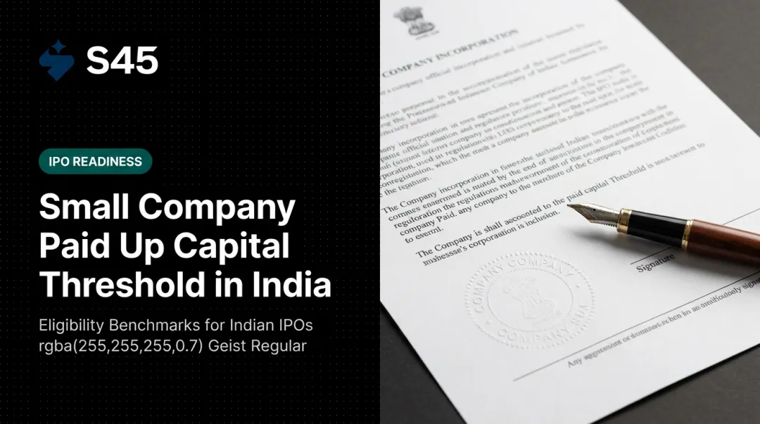 Small Company Paid Up Capital Threshold in India
