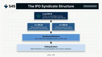 IPO underwriting syndicate structure lead BRLM co-managers selling brokers hierarchy diagram