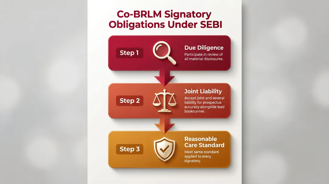 Co-BRLM three core regulatory accountability obligations prospectus signatory infographic