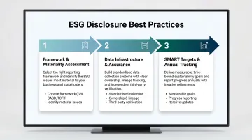 Three ESG disclosure best practices framework assessment data infrastructure SMART targets