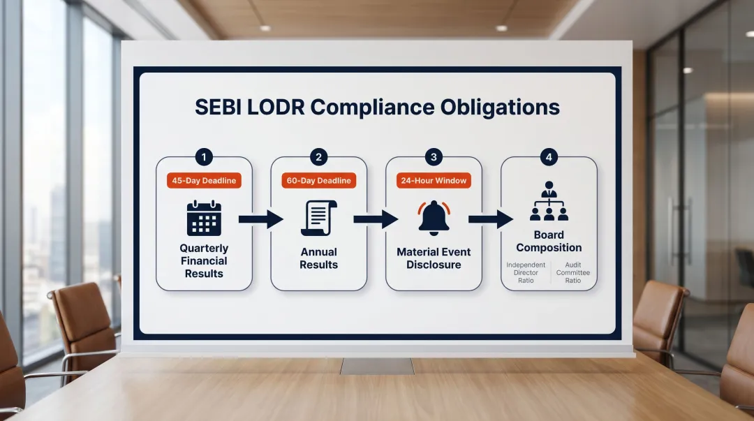 SEBI LODR ongoing compliance obligations timeline for listed Indian companies