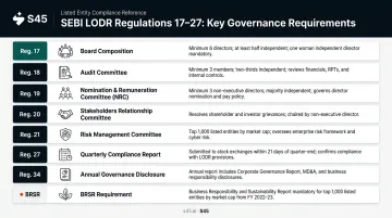 SEBI LODR Regulations key board and committee requirements for listed companies infographic