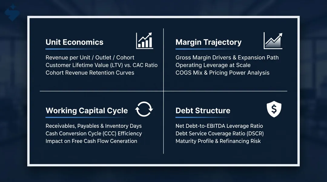 Key financial operating metrics institutional investors evaluate during IPO roadshow presentations