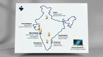 Indian IPO roadshow city sequence map from Mumbai to secondary financial hubs