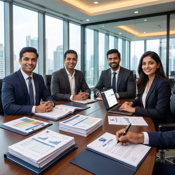 IPO advisory team reviewing compliance documents