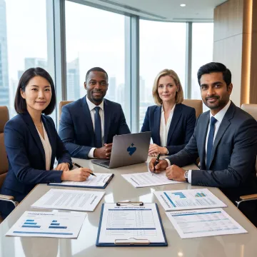 Consultants reviewing SME IPO readiness documents