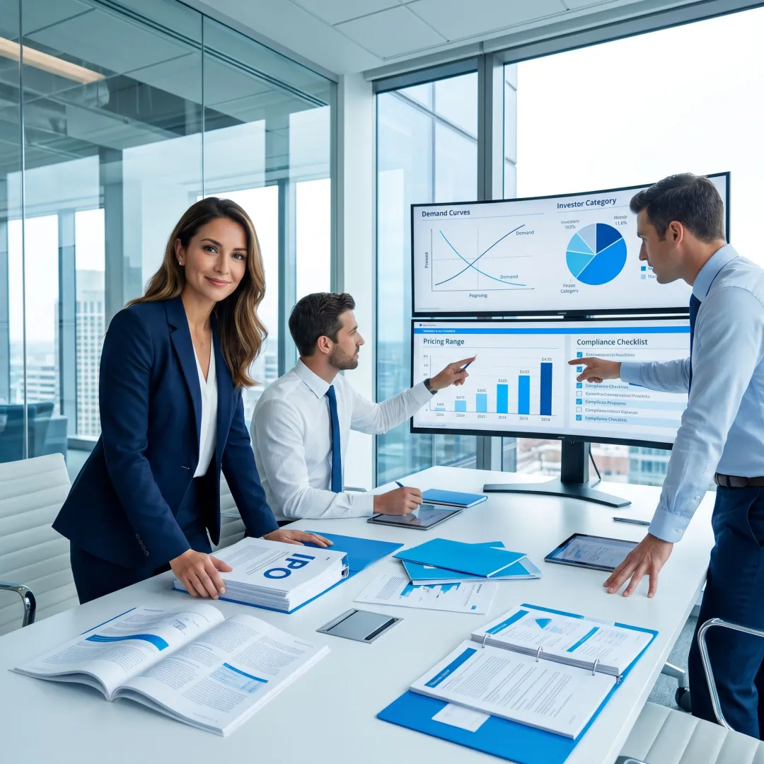 Financial services IPO pricing and demand analysis dashboard