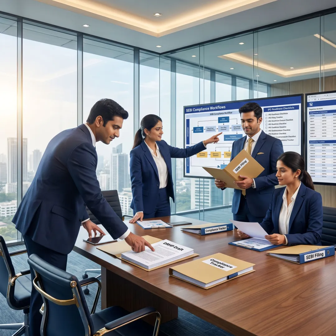 IPO team managing DRHP filing workflow