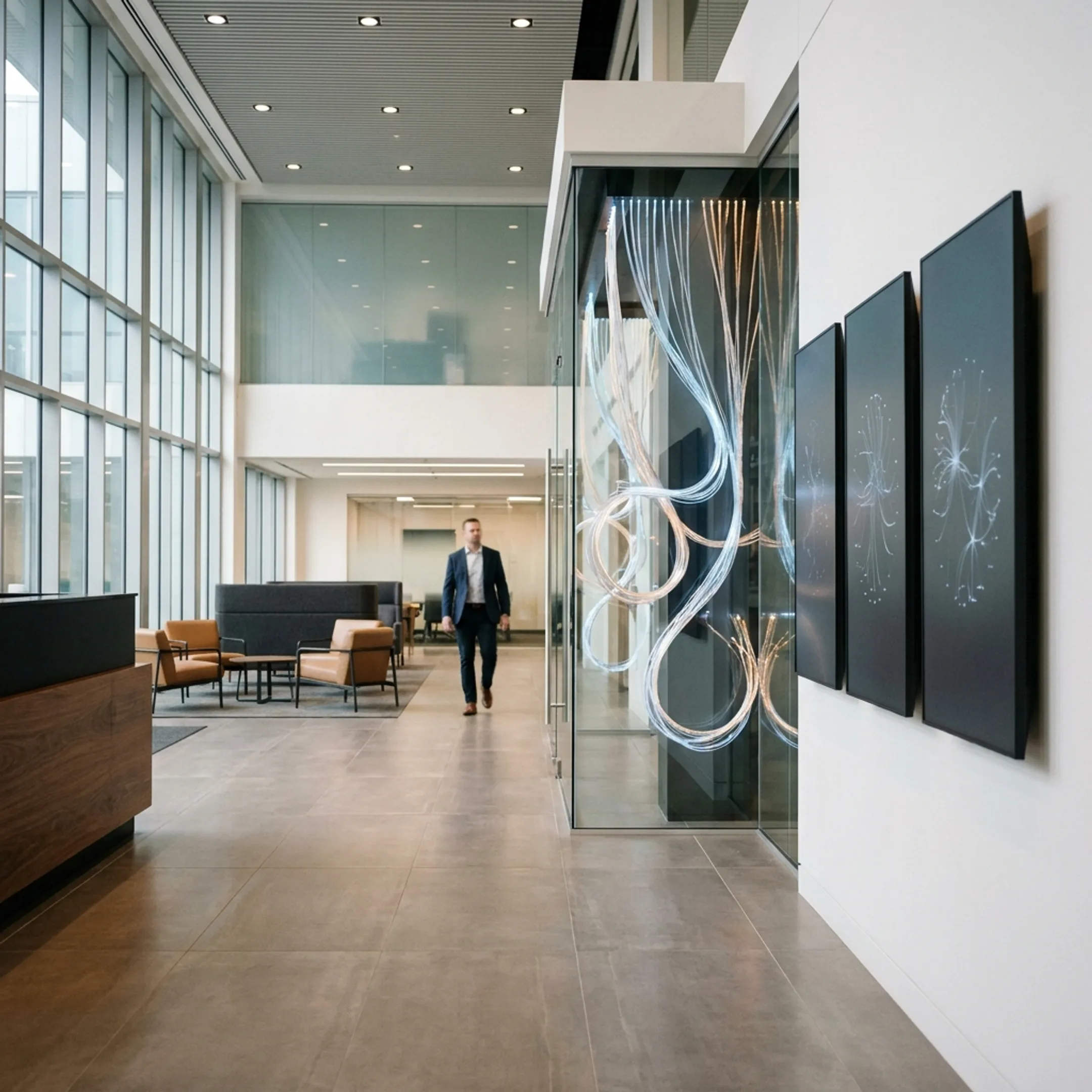 Commercial building fiber optic internet network infrastructure