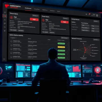 Managed EDR endpoint security monitoring dashboard