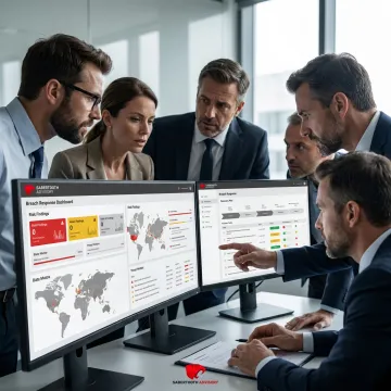 Business data breach response planning meeting