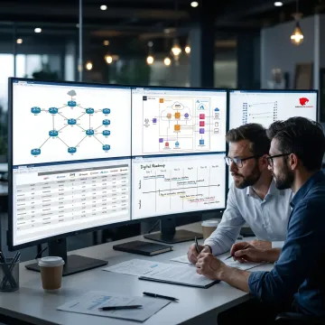 IT consultant reviewing infrastructure roadmap