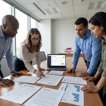 Consultants reviewing technology vendor proposals