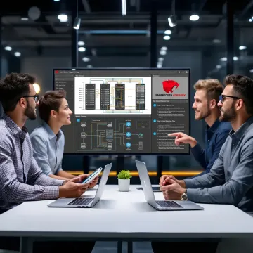 Consultant reviewing data center migration plan