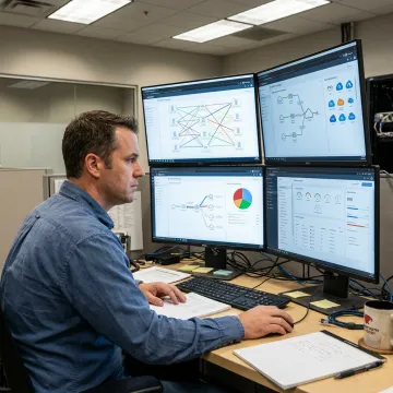 Advisor reviewing SD-WAN network design