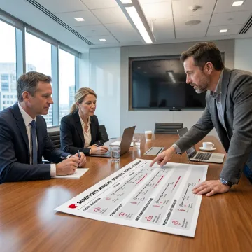 IT advisor reviewing technology roadmap with business leaders