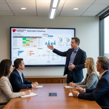 AI consultant leading business strategy session