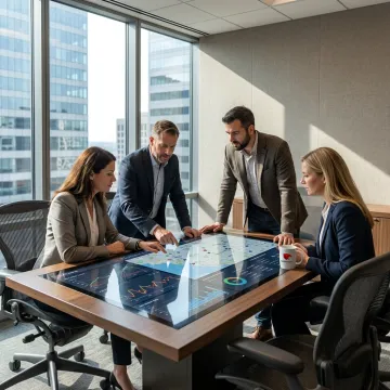 IoT consultant reviewing connected operations dashboard