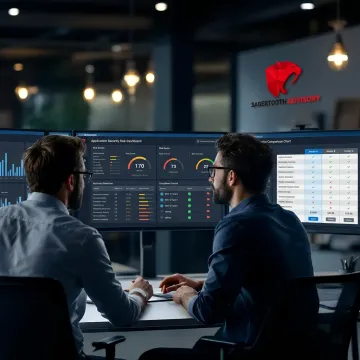 Application security consultant reviewing risk controls