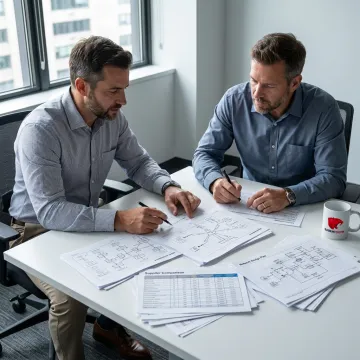 Network planning session with architecture diagrams