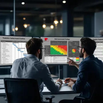 Cybersecurity advisor reviewing penetration testing scope