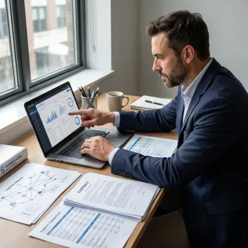 Advisor reviewing cloud logistics technology plan