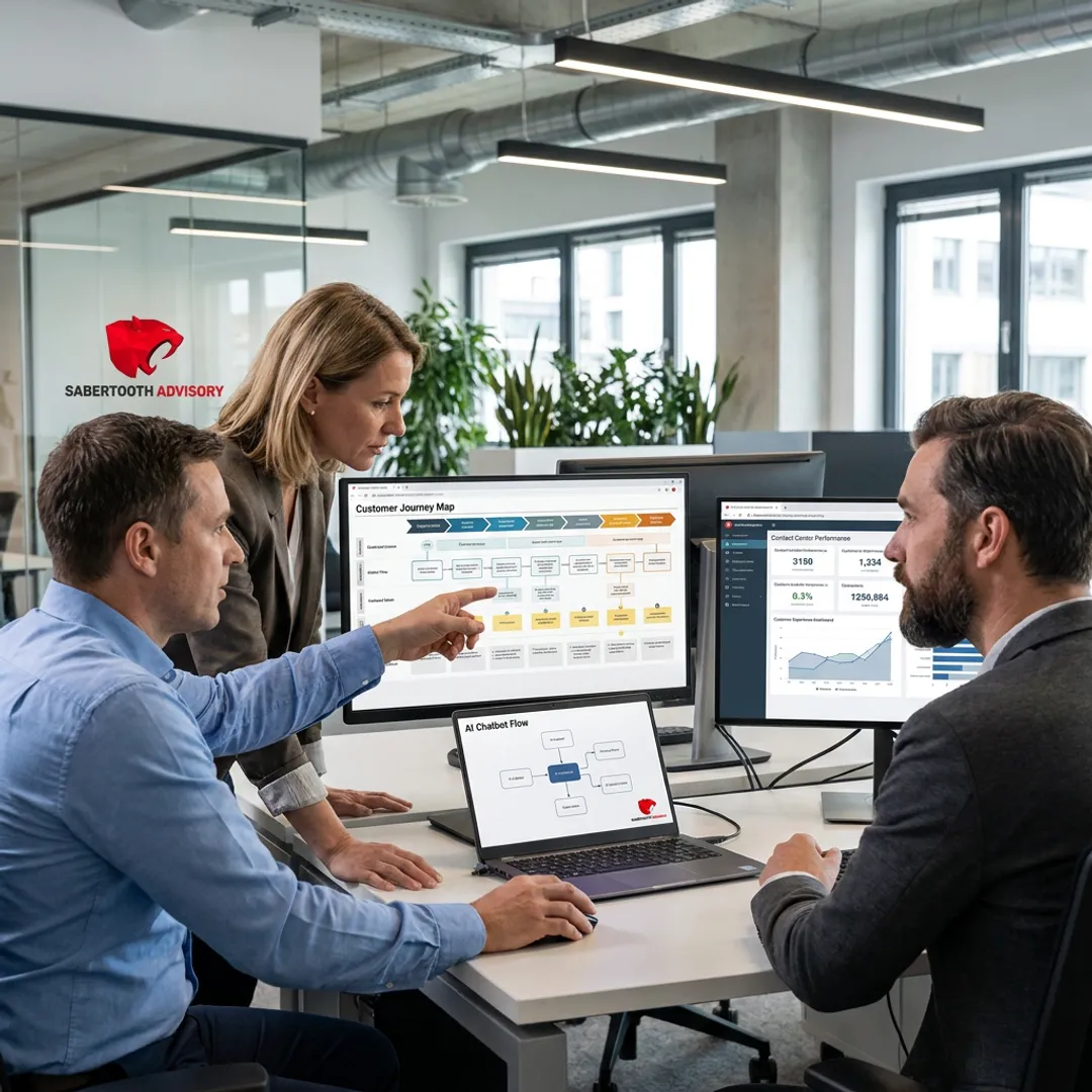 Customer experience consultants reviewing CX analytics